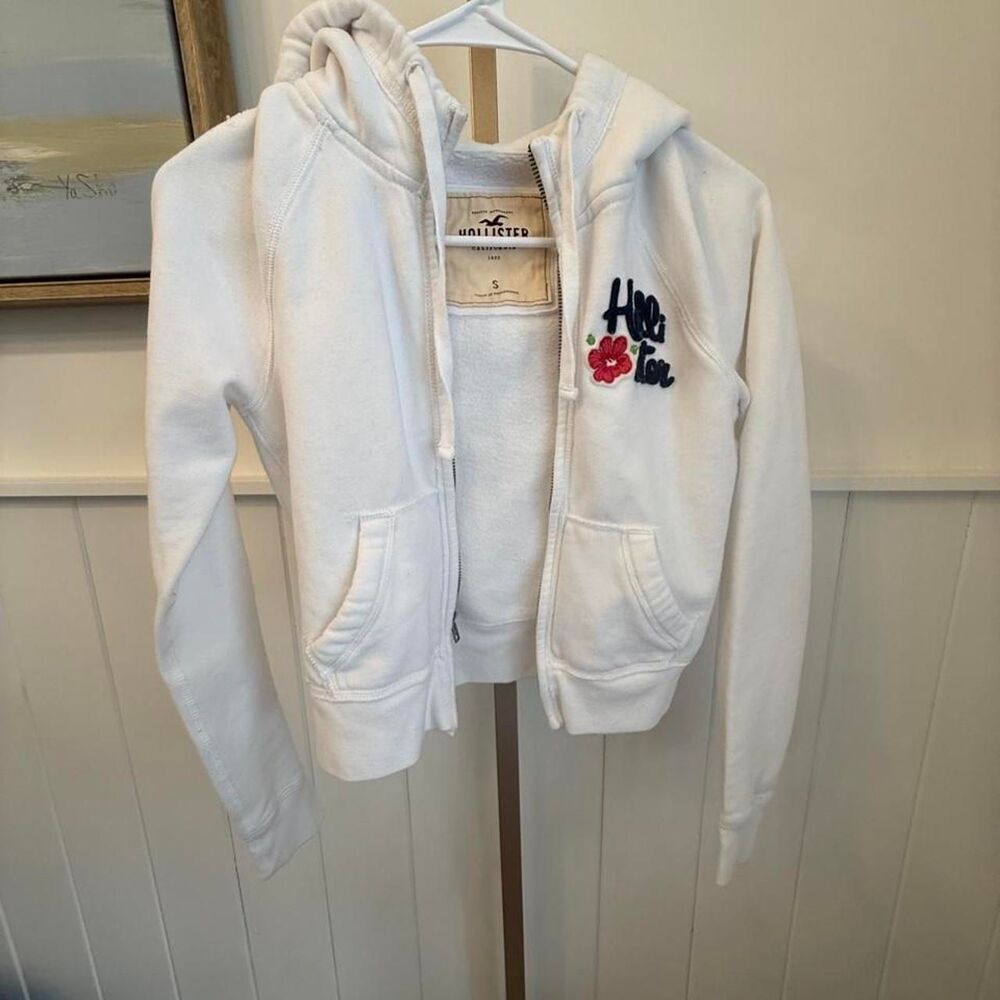 Hollister-co Women's White Hoodie